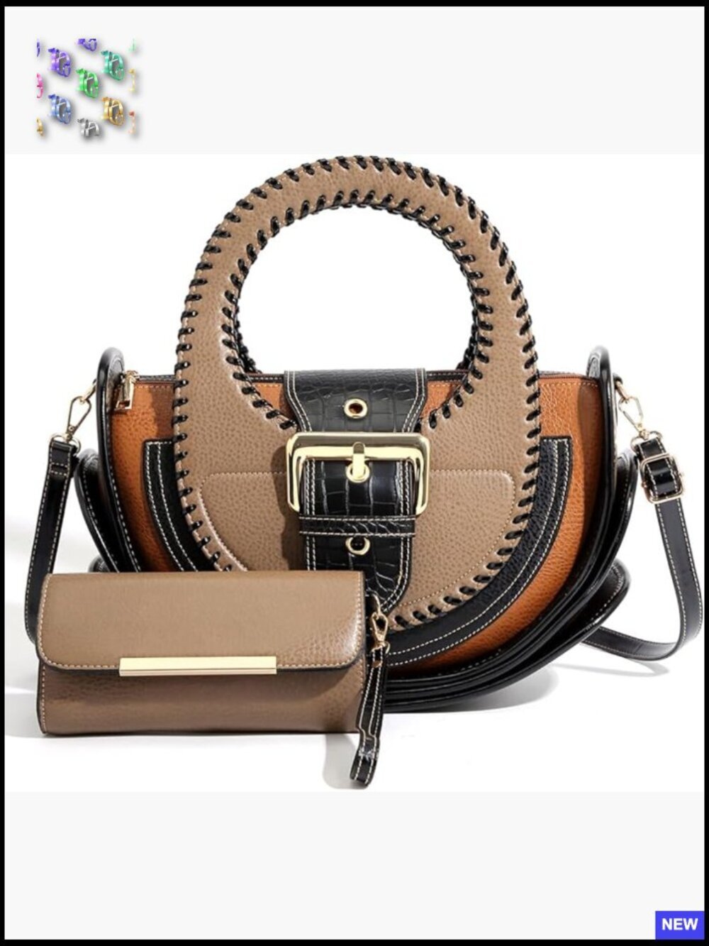 Vintage Leather Crossbody Satchel Large Capacity Multi-Compartment Buckle